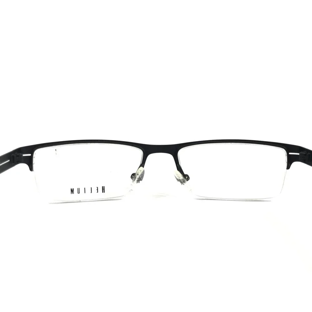 Helium Eyeglasses Frames 4289 MBK Matte Black Rectangle Half Rim 52-17-145